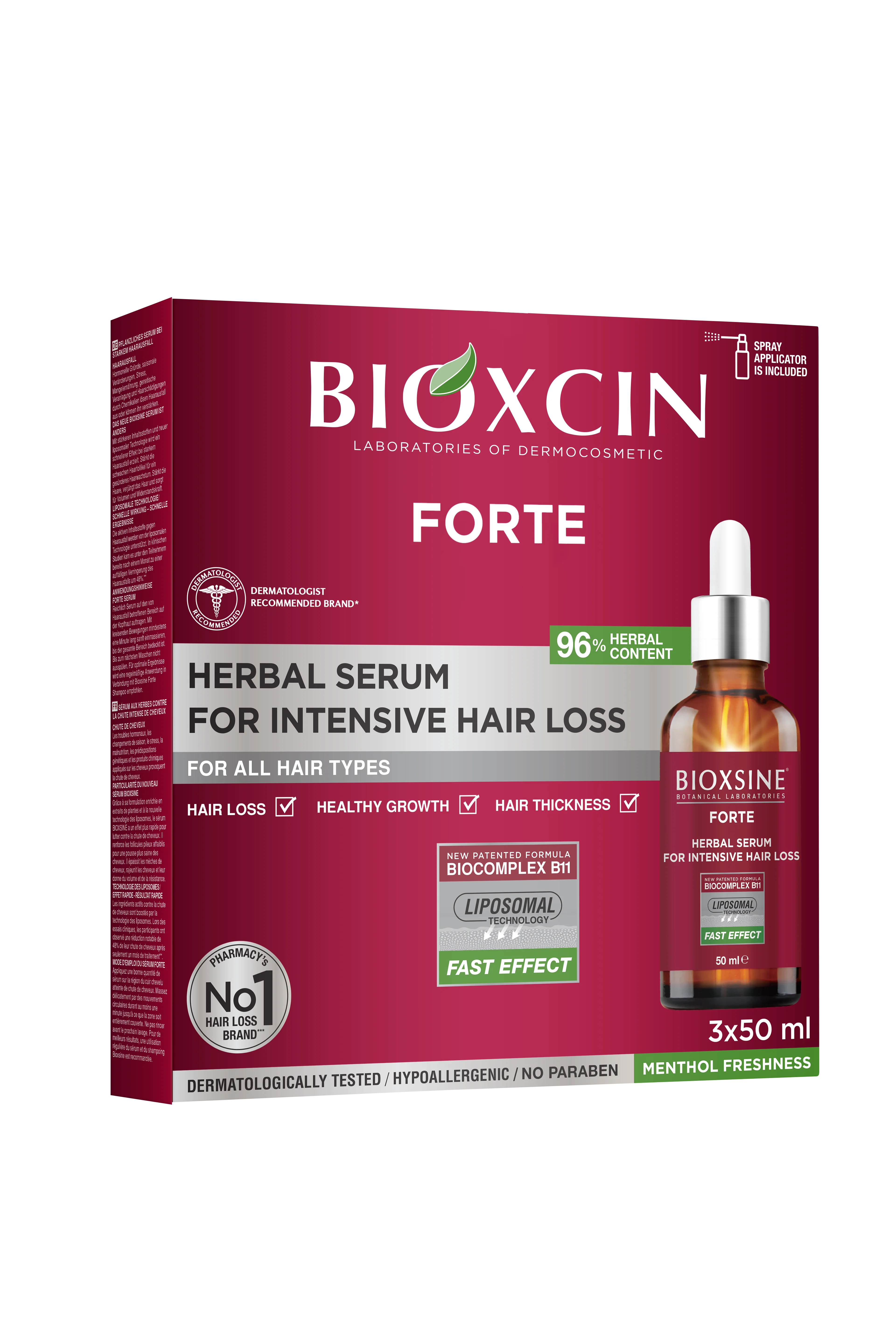 BIOXCINE FORTE SERUM AGAINST HAIR LOSS 3*50 ml