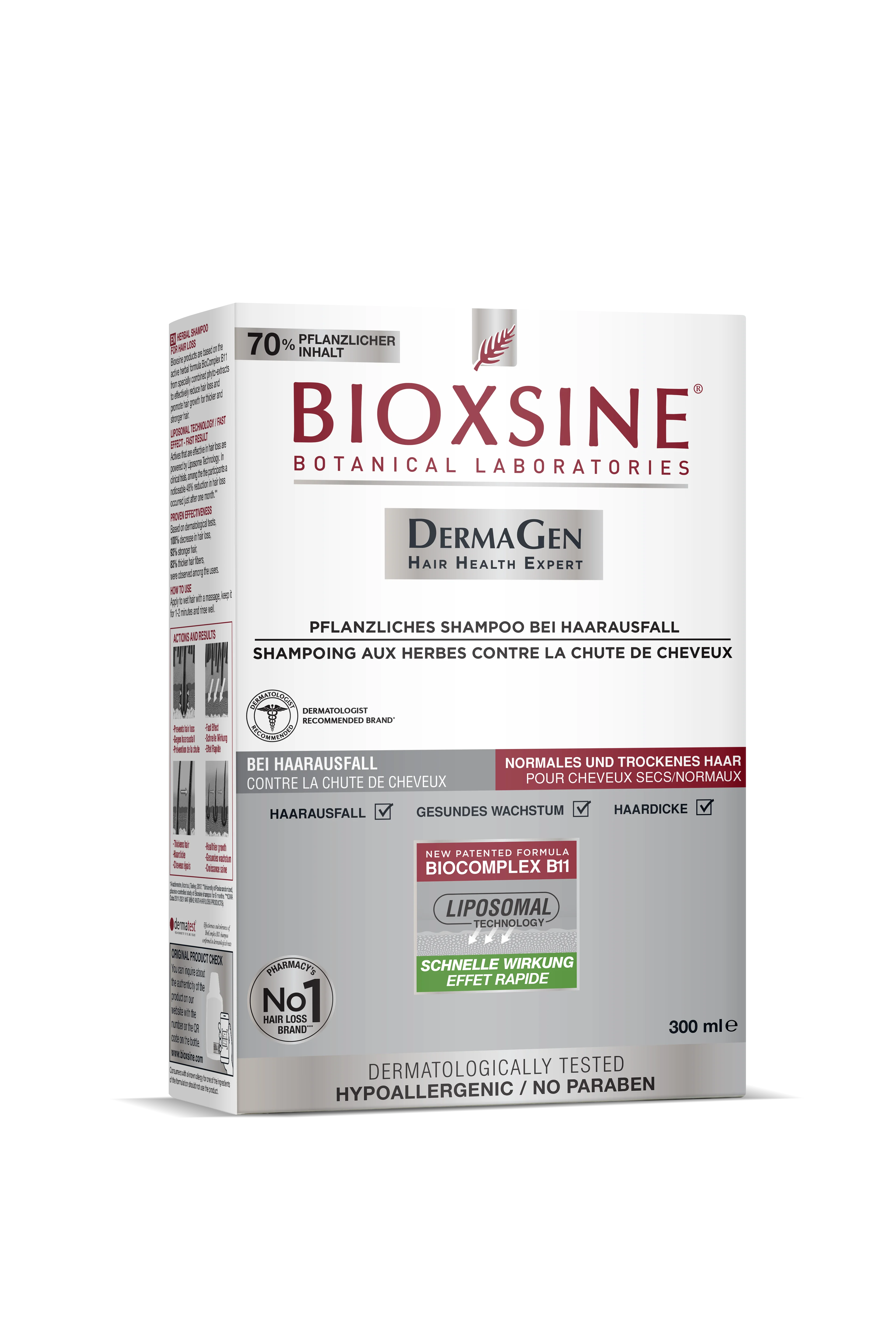 BIOXSINE DERMAGEN ANTI HAIR LOSS H SHAMPOO FOR (DRY/NOR) 300ml - Image 1