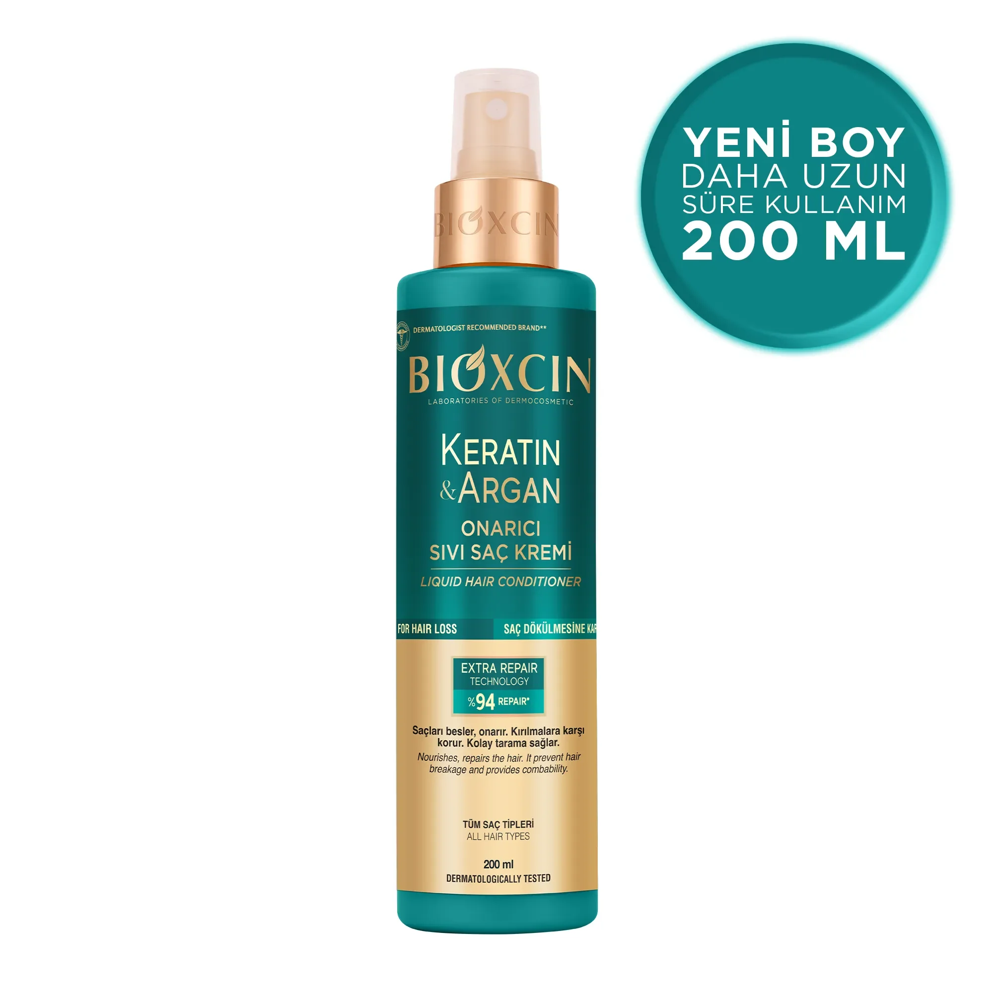 BIOXCIN Keratin & Argan Repair Liquid Hair Conditioner 150ML - Image 2