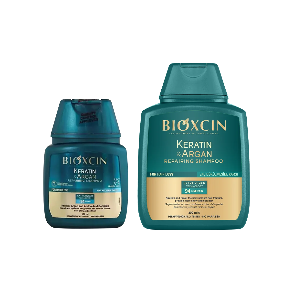 BIOXCIN Keratin & Argan Shampoo 300ML + 100ml GIFT
