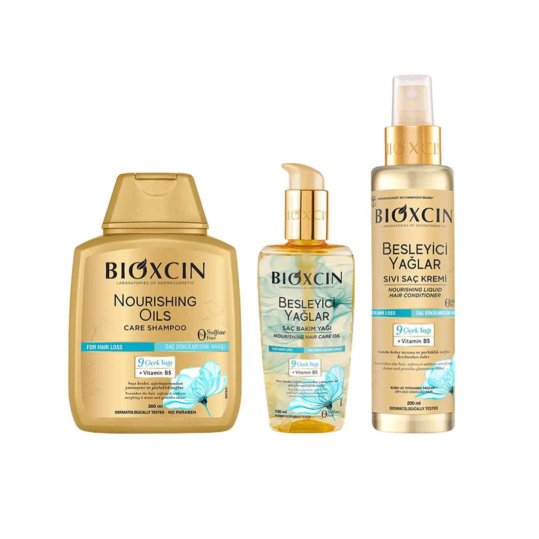 Bioxcin Nourishing Oils Complete Hair Care Package for Dry & Damaged Hair